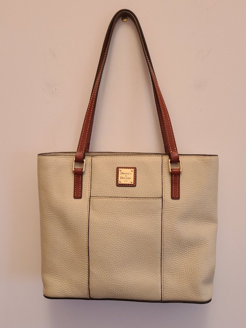 Dooney & Bourke Pebble Grain Lexington Shopper Tote in Bone